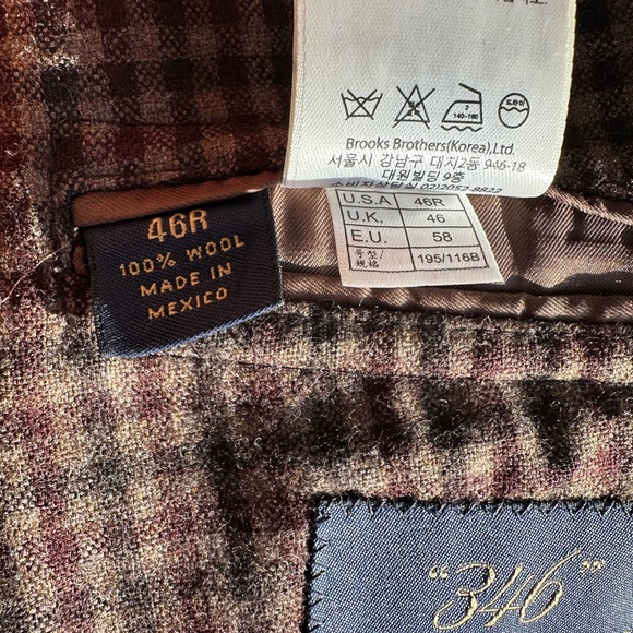 Brooks Brother Unlined Gun Check Wool Blazer, 46R - Picture 3 of 12